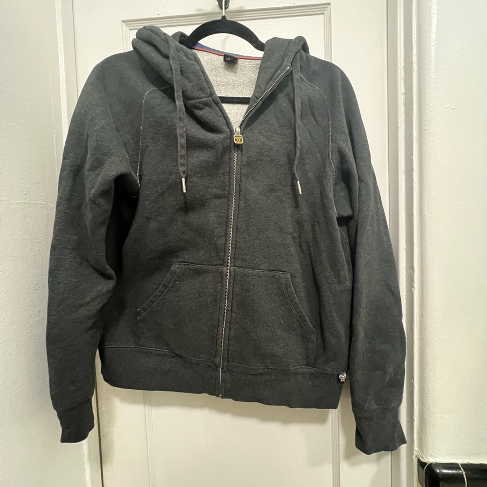 Aritzia TNA Charcoal Grey Zip-Up Hoodie